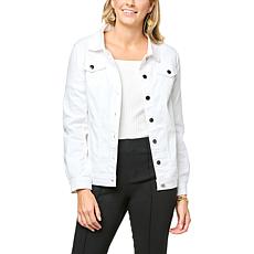 Nina Leonard Stretch Twill Denim Jacket