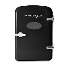 Nostalgia Retro 6-Can Cooling and Heating Refrigerator in Black