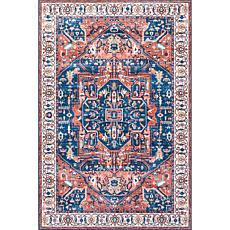 nuLOOM Brielle Machine Washable Vintage Medallion 3' x 5' Area Rug 