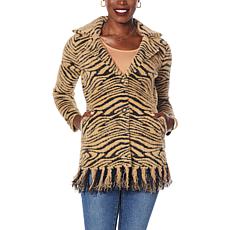 NVLT Eyelash Knit Coatigan with Fringe