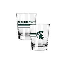 Official College Big Stripe 15oz Double Old Fashion 2pk-Michigan State