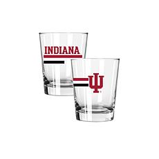 Official College Big Stripes 15oz Double Old Fashion 2-pack - Indiana