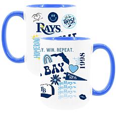 Official MLB 15oz Loco Design Inner Color Mug 2pk - Tampa Bay Rays