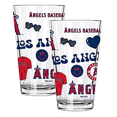 Official MLB 16 oz. Loco Design Pint Glass 2-Pack - Los Angeles Angels