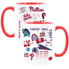 Official MLB 2-Pack 15oz Inner Color Mugs Phillies