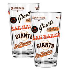 Official MLB 2-Pack 16oz Stainless Steel Pint Glasses Giants