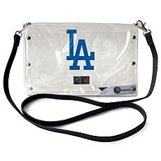 Official MLB Clear Envelope Purse with Team Logo - Los Angeles Dodgers