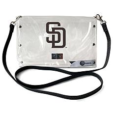Official MLB Clear Envelope Purse with Team Logo - San Diego Padres