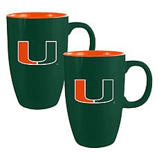 Officially Licensed College Team Spirit 20oz Ceramic Mug 2pk Miami