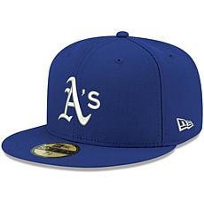 Officially Licensed Fanatics MLB Men's Athletics White Logo Fitted Hat