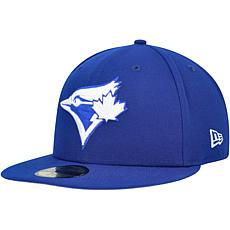 Officially Licensed Fanatics MLB Men's Blue Jays White Logo Fitted Hat