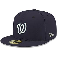 Officially Licensed Fanatics MLB Men's Nationals White Logo Fitted Hat