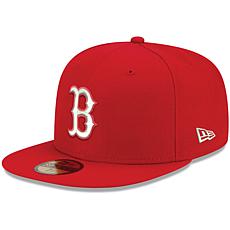 Officially Licensed Fanatics MLB Men's Red Sox White Logo Fitted Hat