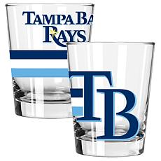Officially Licensed MLB 15 oz. Old Fashioned Glass 2-pack - Rays 