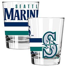 Officially Licensed MLB 15 oz. Old Fashioned Glass 2-pack - Mariners