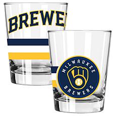 Officially Licensed MLB 15 oz. Old Fashioned Glass 2-pack - Brewers