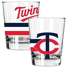 Officially Licensed MLB 15 oz. Old Fashioned Glass 2-pack - Twins