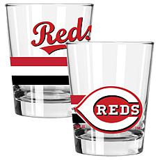 Officially Licensed MLB 15 oz. Old Fashioned Glass 2-pack - Reds