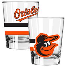 Officially Licensed MLB 15 oz. Old Fashioned Glass 2-pack - Orioles