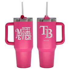 Officially-Licensed MLB  40oz Best Mom Ever Pink Tumbler, Rays