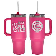 Officially-Licensed MLB  40oz Best Mom Ever Pink Tumbler, Chicago Cubs