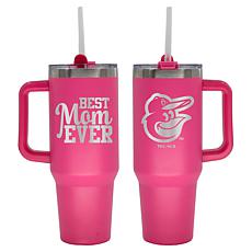 Officially-Licensed MLB  40oz Best Mom Ever Pink Tumbler, Orioles