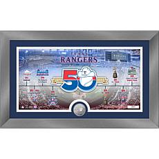 Officially Licensed MLB 50th Anniversary Silver Coin Photo - Rangers 