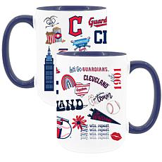 Officially Licensed MLB Cleveland Guardians 15oz White Mugs - Set o...