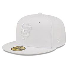 Officially Licensed MLB Men New Era White 59FIFTY Fitted Hat - Giants 