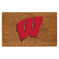 Officially Licensed NCAA Colored Logo Door Mat - Wisconsin