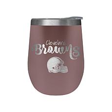 Officially Licensed NFL 12oz Rose Gold Wine Tumbler - Browns