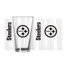 Officially Licensed NFL 16oz. Team Wordmark Game Day Glass, Steelers
