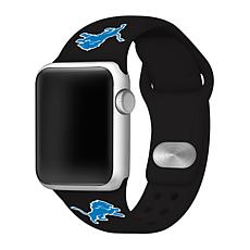 Officially Licensed NFL 42mm/44mm Apple Watch Med. Sport Band - Lions