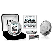 Officially Licensed NFL Eagles SB LIX Championship Banner Silver Coin
