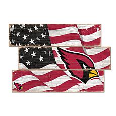 Officially Licensed NFL Flag 3 Plank Wall Sign - Arizona Cardinals
