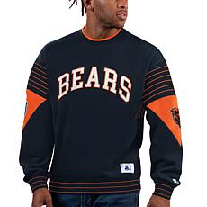 Men's Majestic Threads Justin Fields Cream/Navy Chicago Bears Vintage Player Name & Number 3/4-Sleeve Fitted T-Shirt Size: Medium