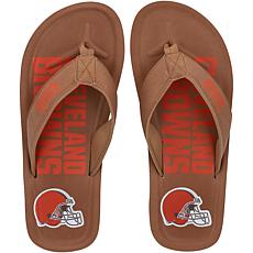 Officially Licensed NFL Mens FOCO Color Pop Flip Flop Sandals - Browns