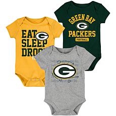 Officially Licensed NFL Newborn & Infant Bodysuit 3pcs., Packers