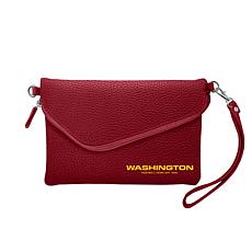 Officially Licensed NFL Pebble Fold Over Crossbody Purse - Washington 