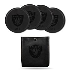Officially Licensed NFL Raiders Black Personalized Coaster 4pk