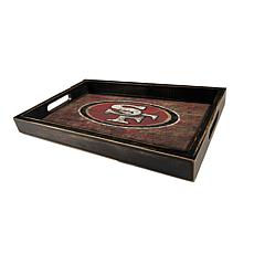 Officially Licensed NFL SF 49ers Distressed Tray with Team Colors