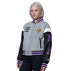 Officially Licensed NFL Starter Women's Cropped Varsity Jacket by Glll