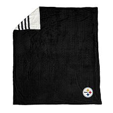 Officially Licensed NFL Steelers Embossed Knit Sherpa Stripe Blanket