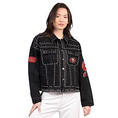 Officially Licensed NFL Women's Denim Studded Jacket by Glll