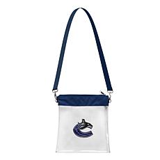 Officially Licensed NHL Clear Satchelette Bag with 3D Logo - Canucks