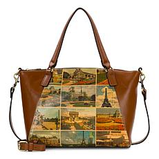 Patricia Nash Florine Tote w/Top Handles & Detachable Crossbody Strap