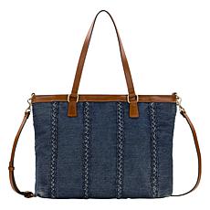 Patricia Nash Nadine Stonewashed Denim Satchel Handbag