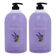 Perlier Lavender and Mint 1L Bath and Shower Gel 2-pack