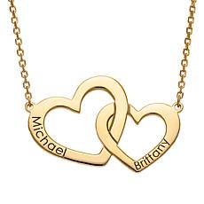 Personalized Engraved Interlocking Heart Necklace