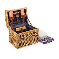 Picnic Time Napa Basket Adeline Collection - Purple w/ Coral Pattern
